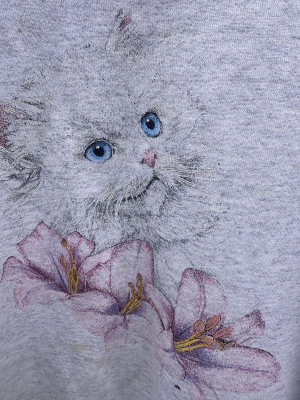 Kitten & Lilies Sweatshirt - as is