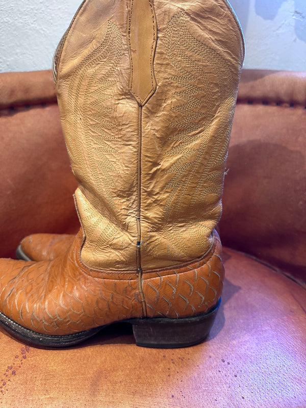 Two Tone Brown Leather Boots - 8.5D/10.5W - as is