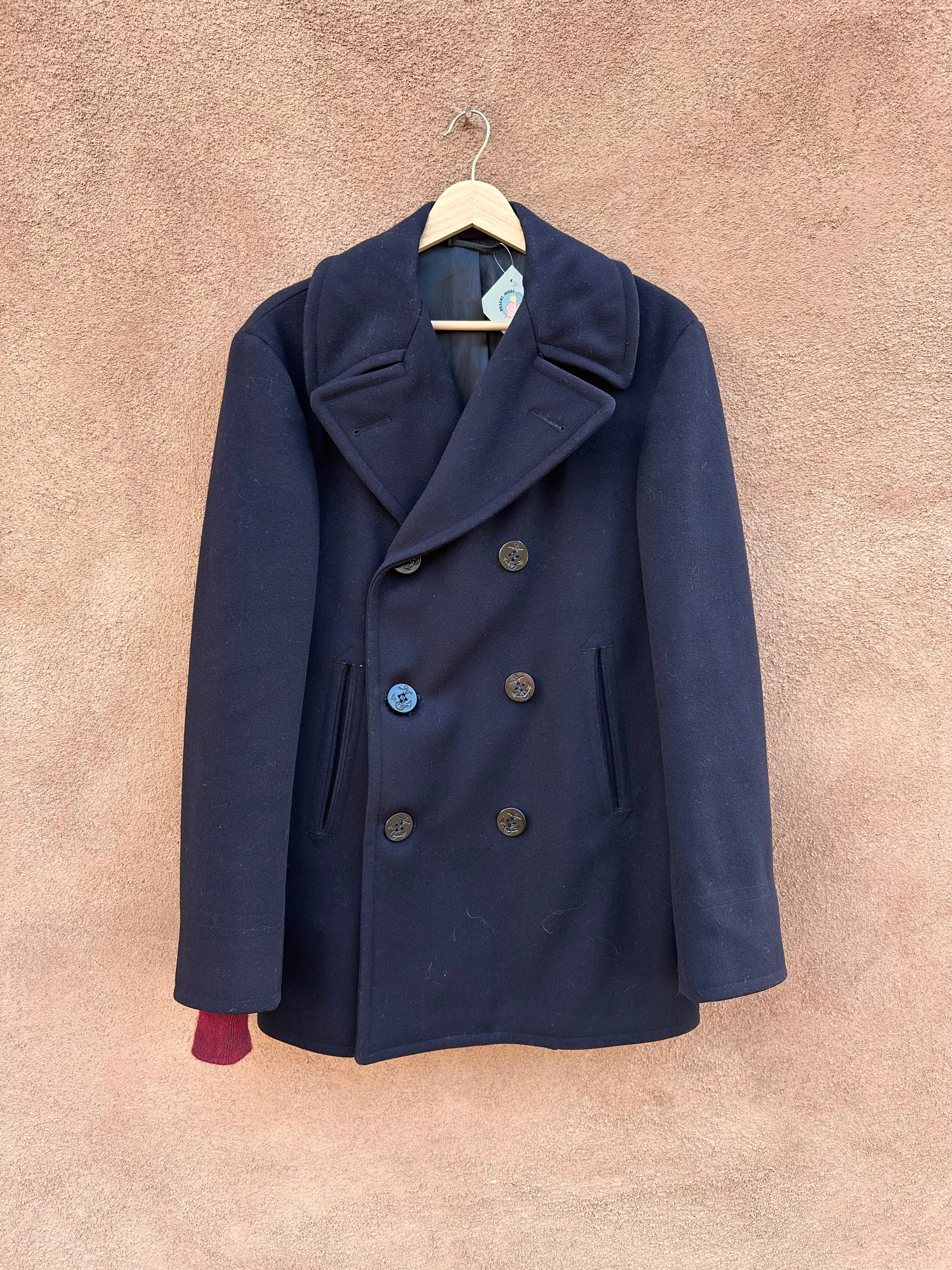 Vintage Navy Issue 1960's 100% Wool Kersey Peacoat - 38R – DESERT