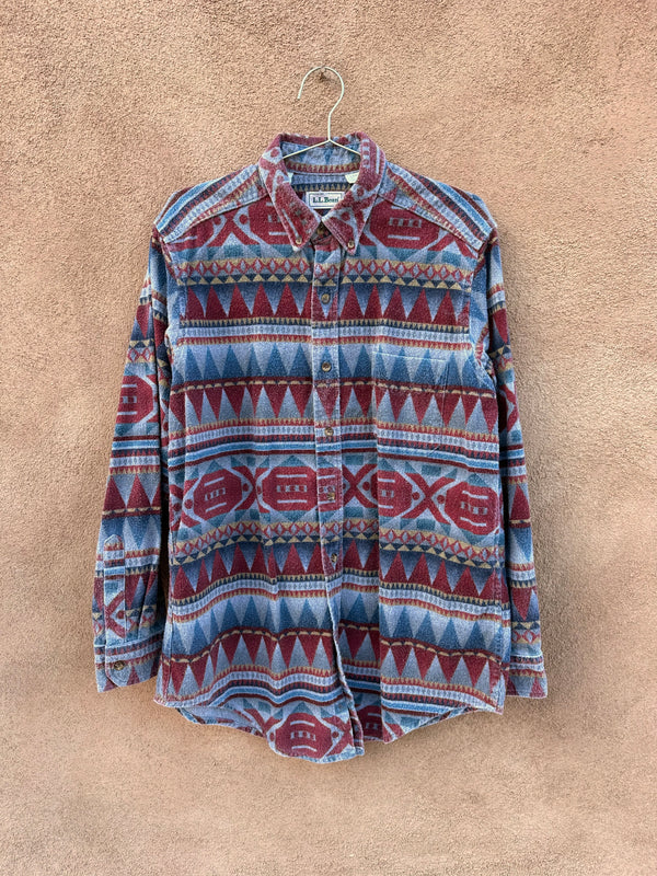 90's Southwest Style L.L. Bean Flannel - Made in USA