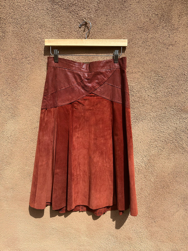 Early 80's Overland Suede and Leather Skirt