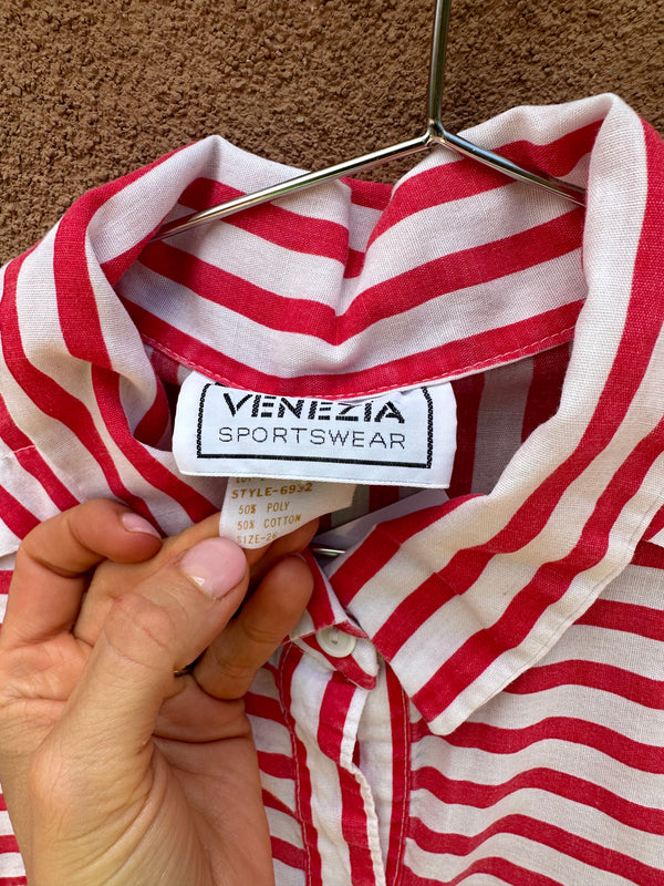 1980's Venezia Candy Stripe Blouse