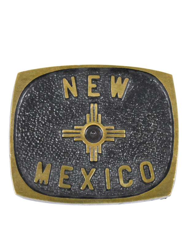 Vintage 1950's Solid Brass NEW MEXICO Belt Buckle
