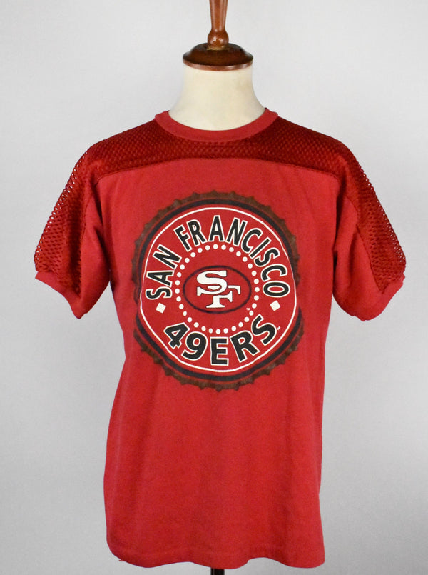 Vintage San Francisco 49ers T-Shirt with Mesh Yoke and Sleeves