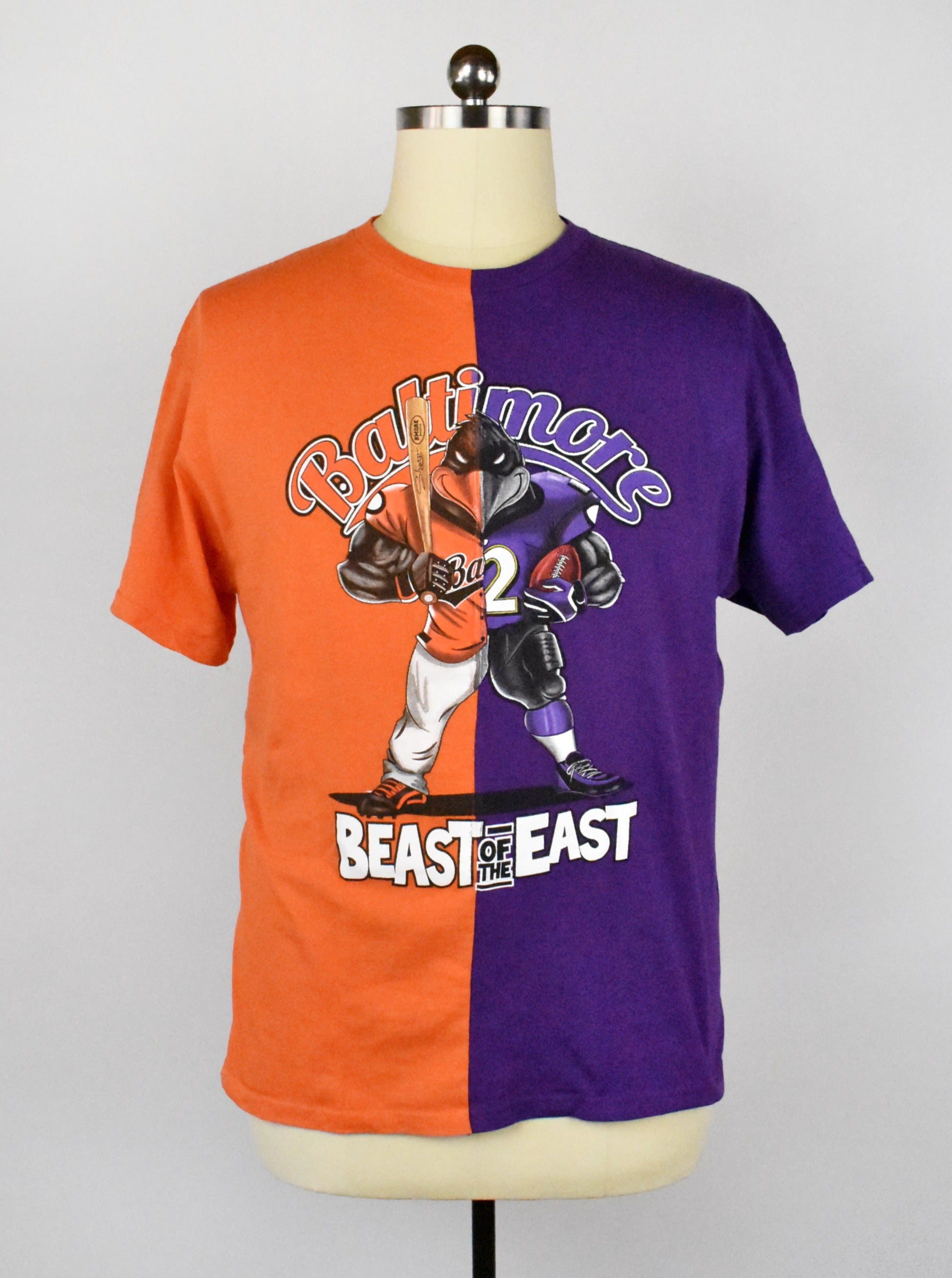 Custom Beast of The East Baltimore Orioles Ravens White Tshirt