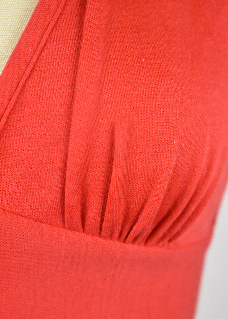 Red 1980's Cropped Halter Top