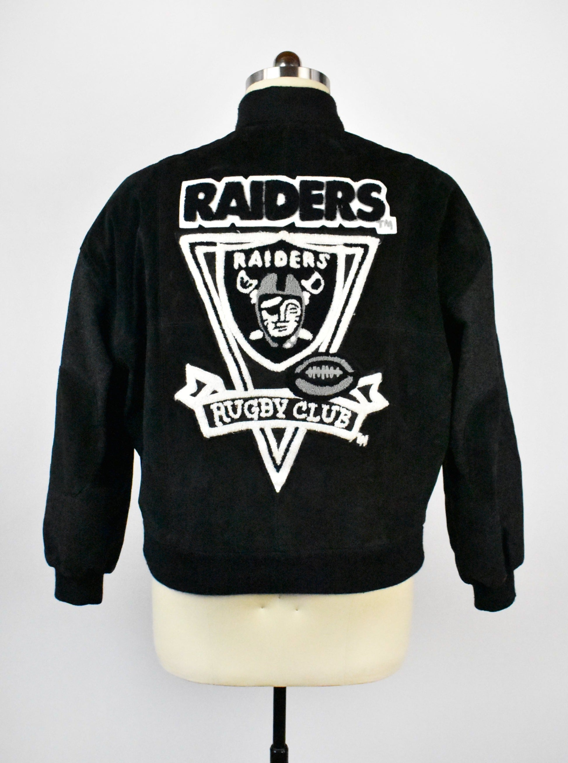 NFL Oakland Las Vegas Raiders wool body leather sleeves Letterman