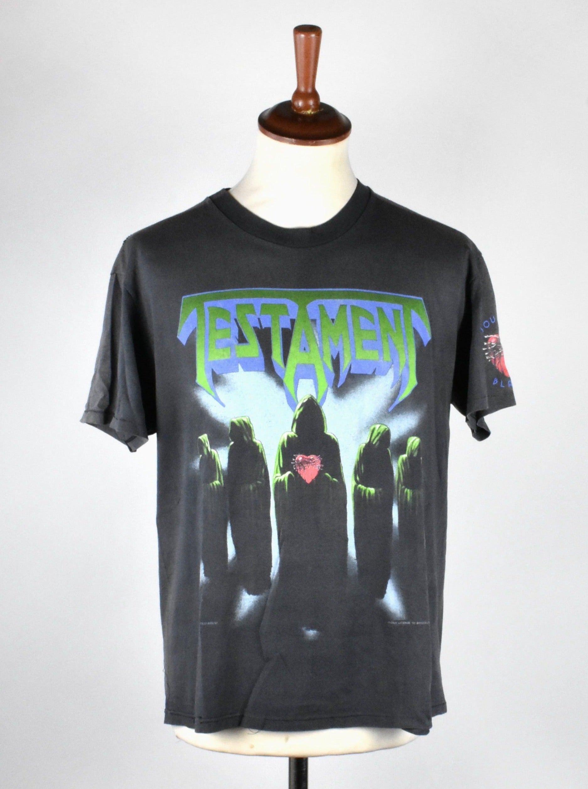 Afskrække skæg Intrusion 1990 TESTAMENT Tour T-Shirt – DESERT MOSS VINTAGE