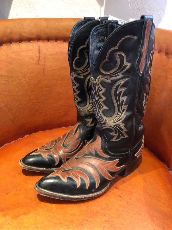 J. Chisholm Western Boots with Brown Leather Overlay