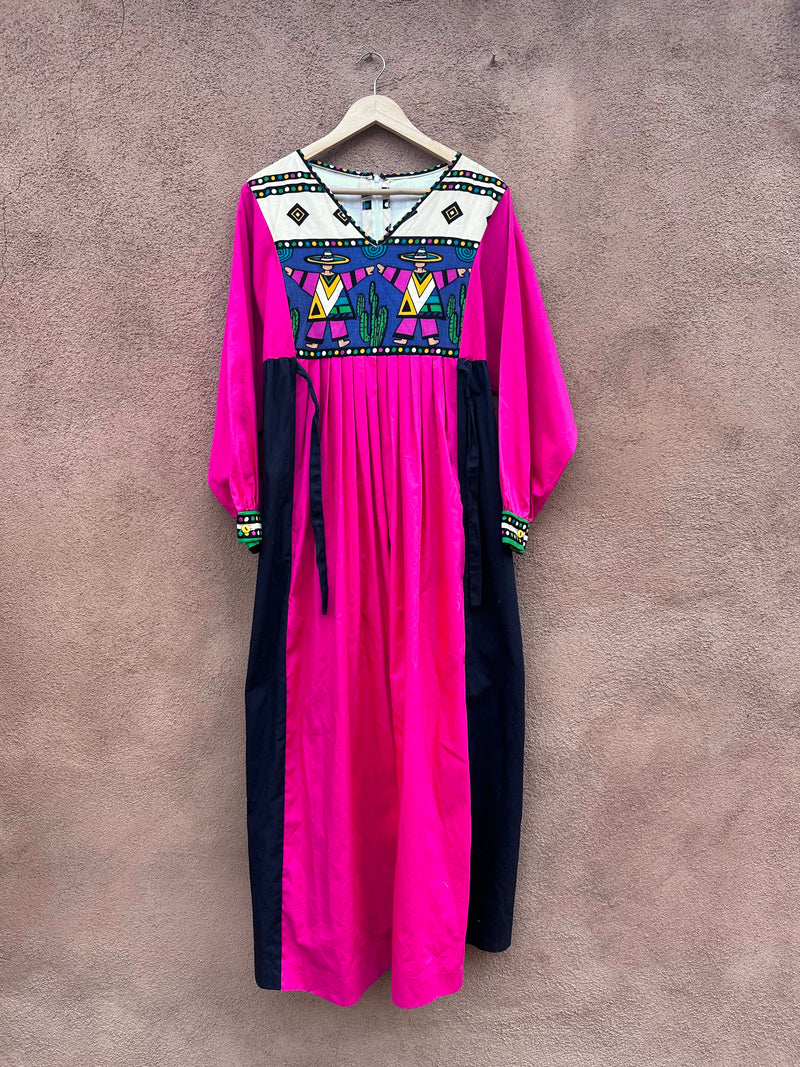 1980's Victor Costa Huipil Pop Art Dress - as is