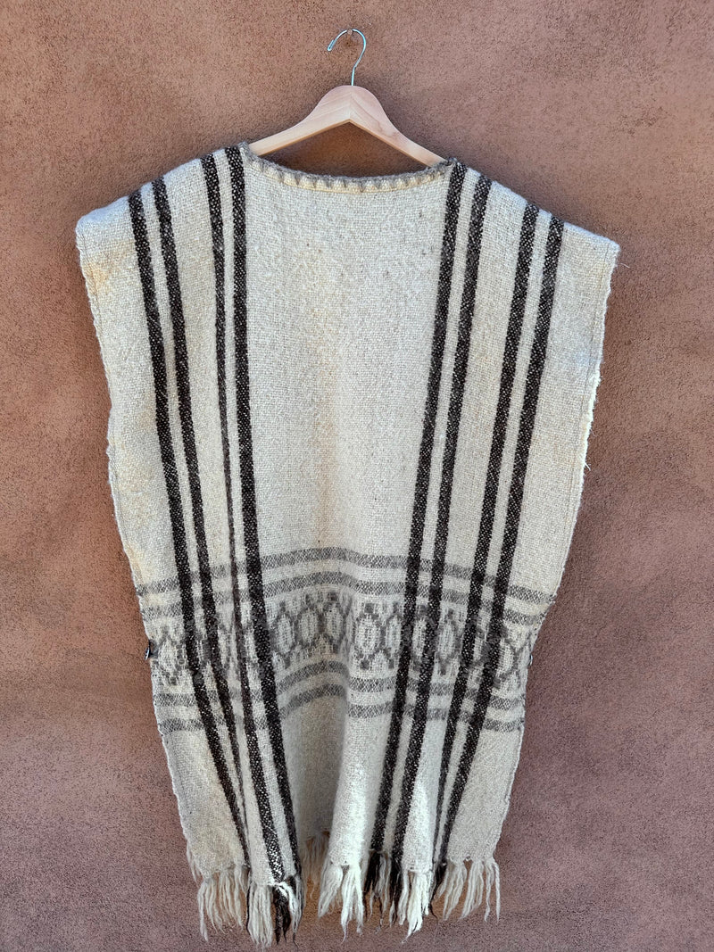 Cotton Lined Wool Woven Poncho