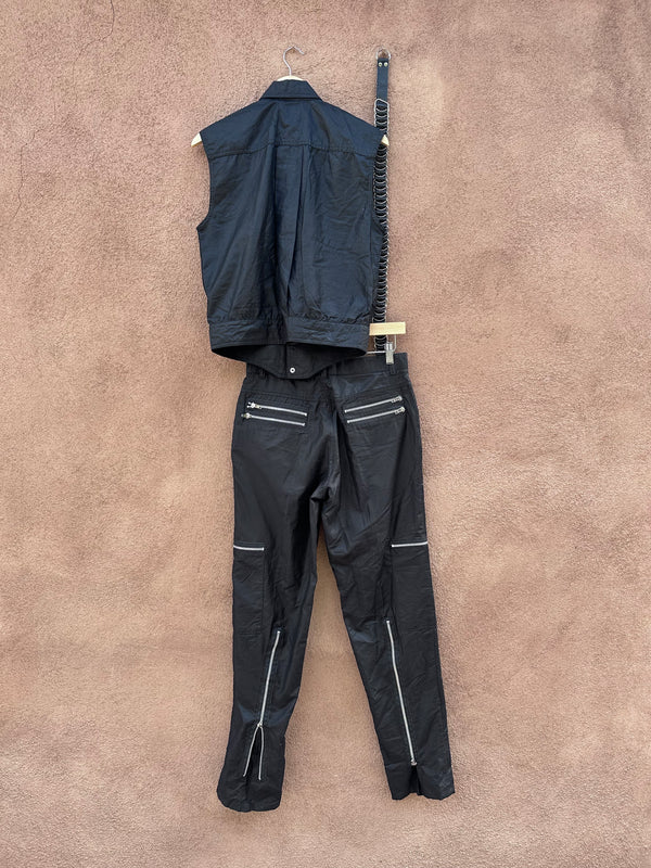 1980's Bugle Boy Black Flight Suit (Vest & Pants)