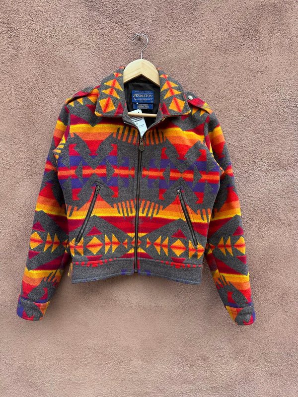 Gray with Orange, Red, Purple Southwest Design Pendleton Jacket