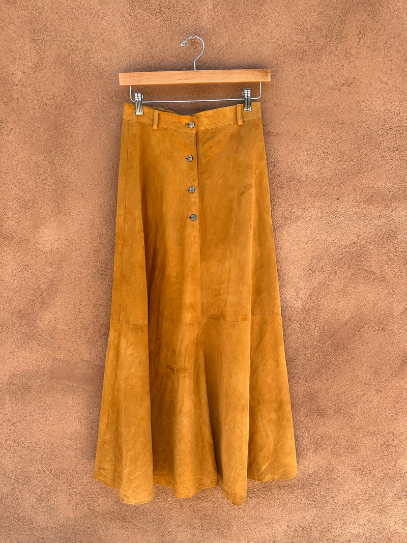 Gold Suede Skirt by Artisan Wear