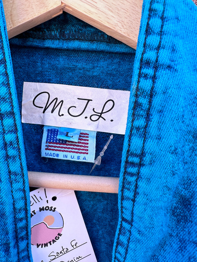 Kokopelli Blue Santa Fe Style Denim Jacket by MJR