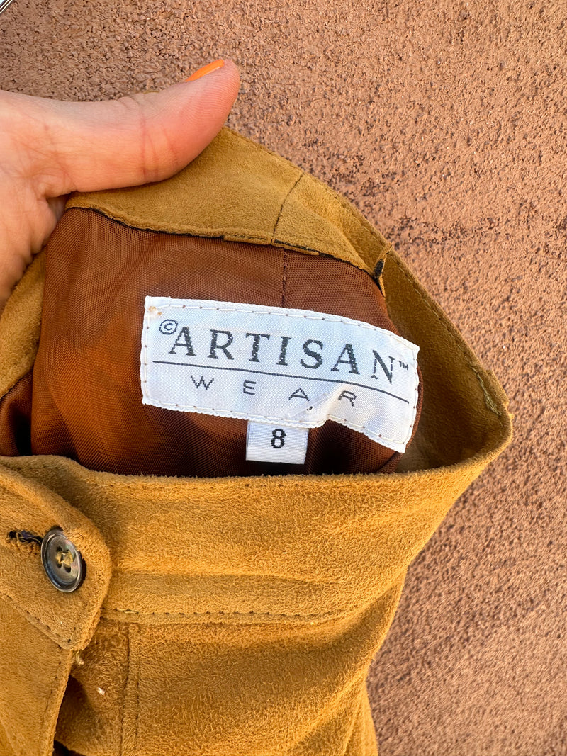 Gold Suede Skirt by Artisan Wear