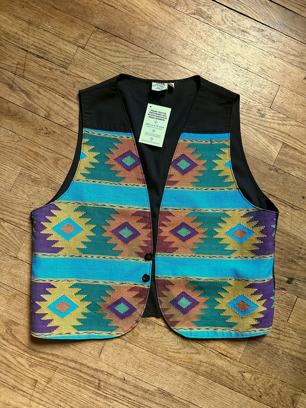 Colorful Southwest Style Cotton Vest - Medium