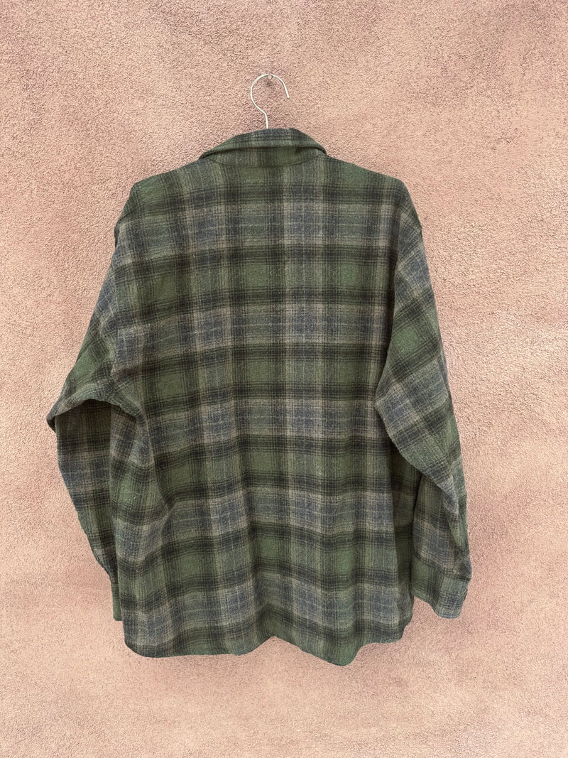 Green & Black Plaid Wool Blend Claybrooke Flannel
