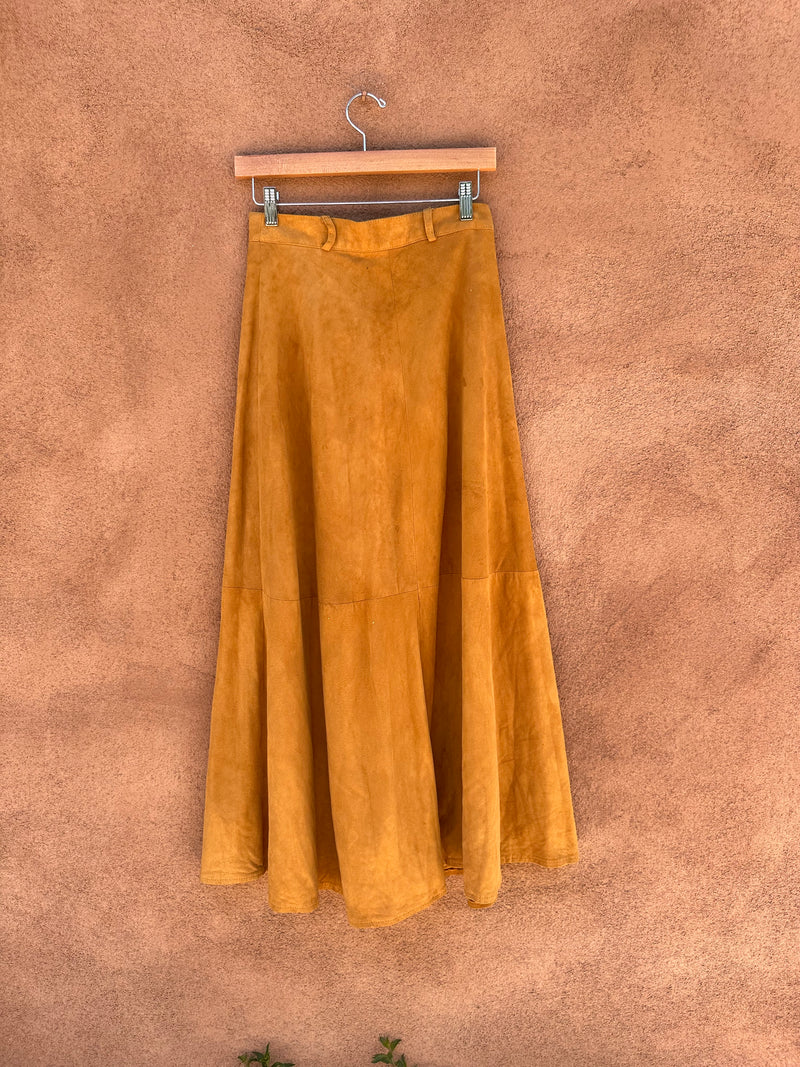 Gold Suede Skirt by Artisan Wear