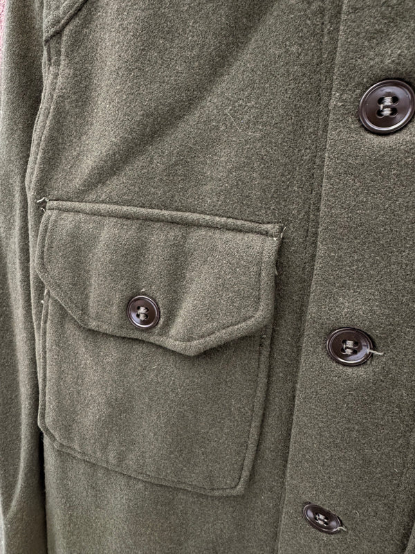 Army Drab Green 70's Era Enlisted Shirt - 100% Wool