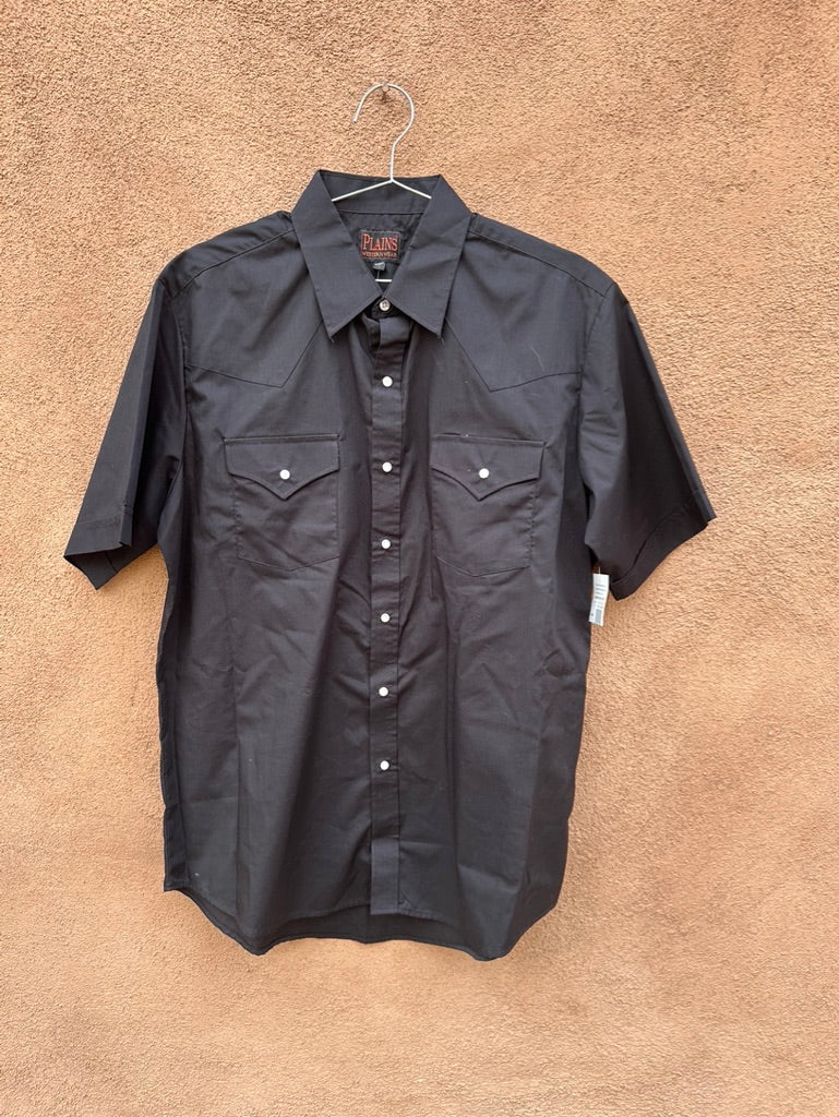 Plains Western Wear Black Short Sleeve Shirt - Large