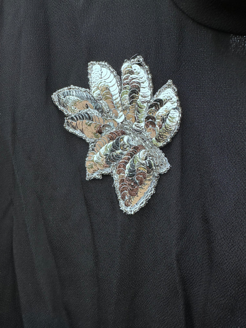 Nina Piccalino Black Jumpsuit with Sequins Leaf