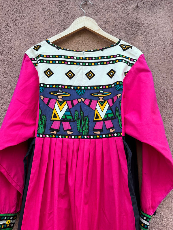 1980's Victor Costa Huipil Pop Art Dress - as is