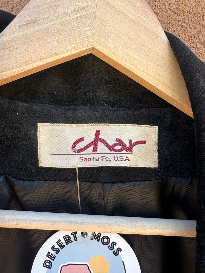 Black Suede Char Jacket with Fringe & Beading