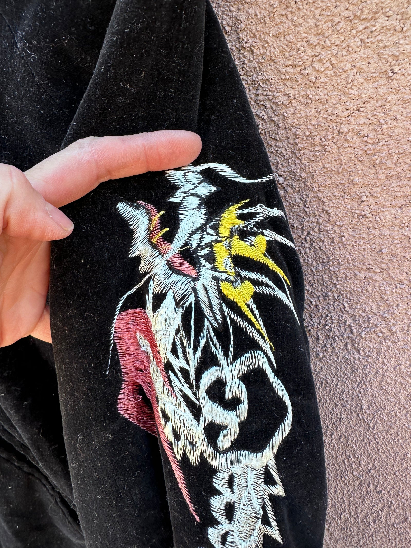 Vintage Velveteen & Satin reversible Sakajan – DESERT MOSS VINTAGE