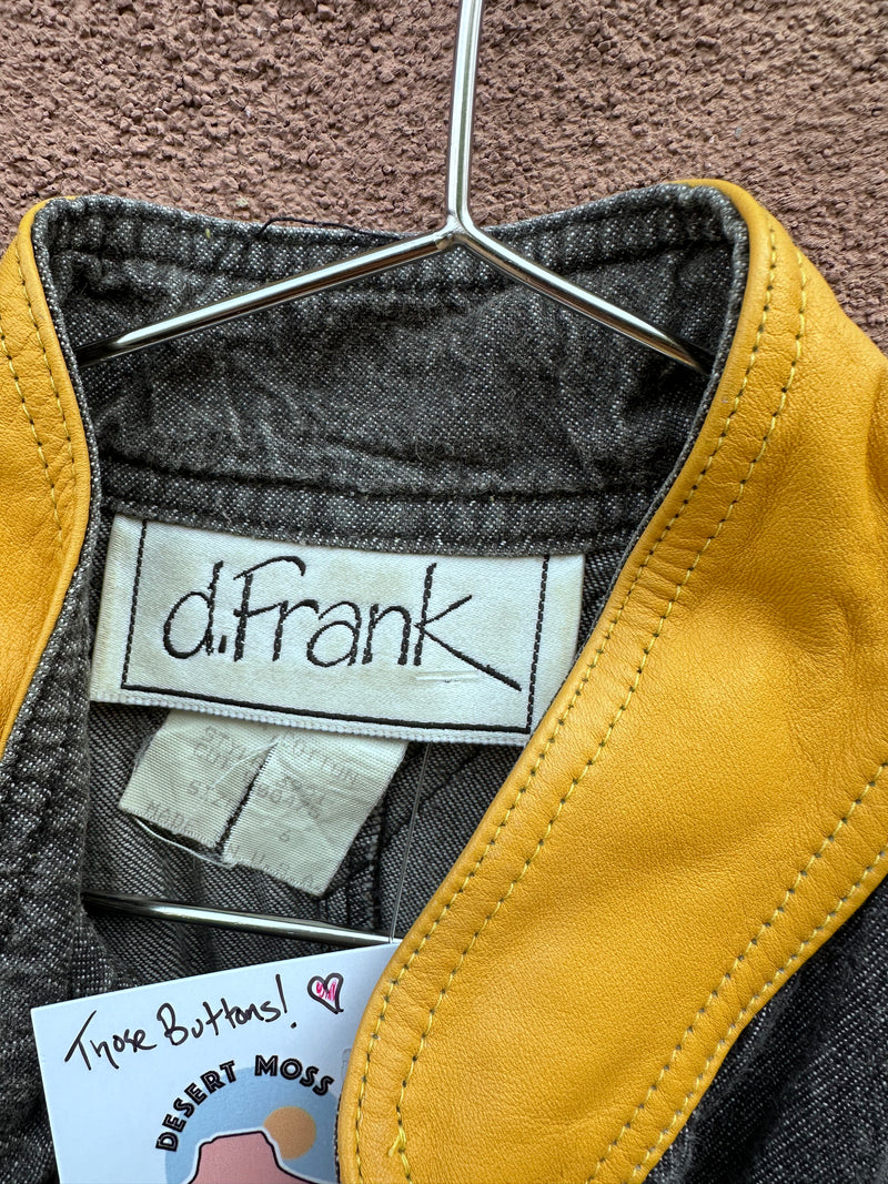 Gray Denim Dress with Yellow Detail by d. Frank