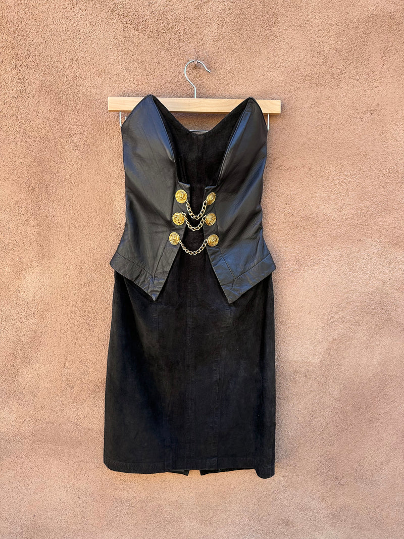 Michael Hoban Leathers Mini Dress - Black Leather Dress