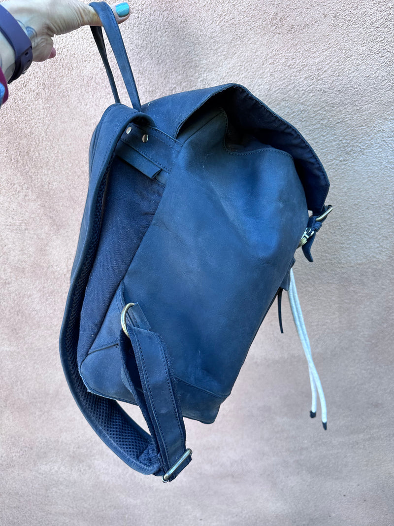 Black Bison Leather Backpack