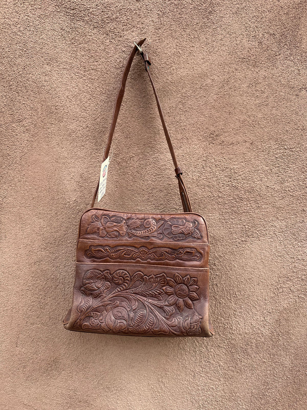 1970's Mexican Hand Tooled Leather Purse