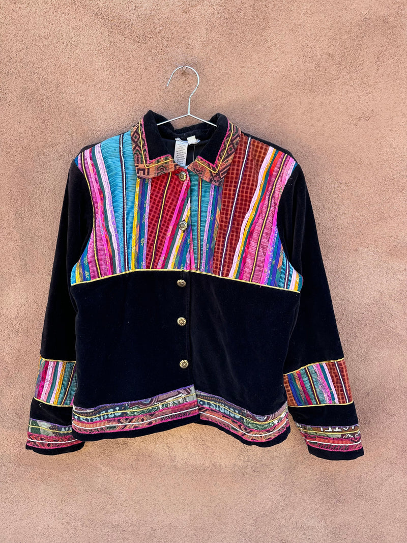 Beautifully Quilted Velveteen Panel Jacket