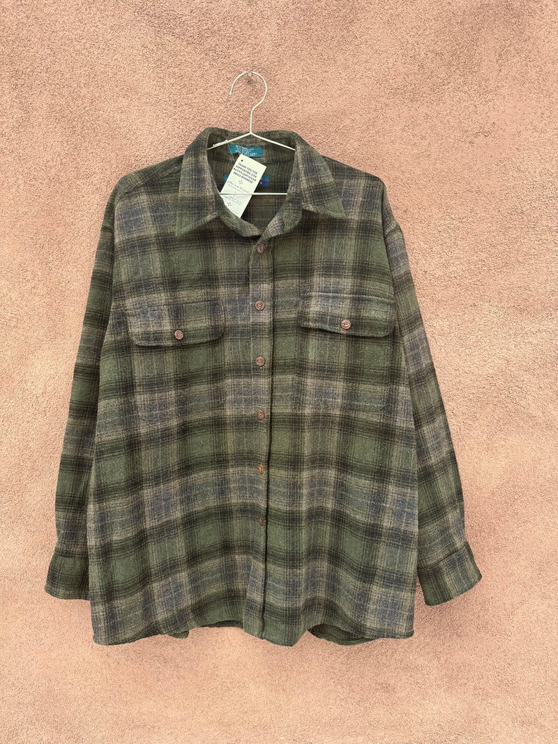 Green & Black Plaid Wool Blend Claybrooke Flannel