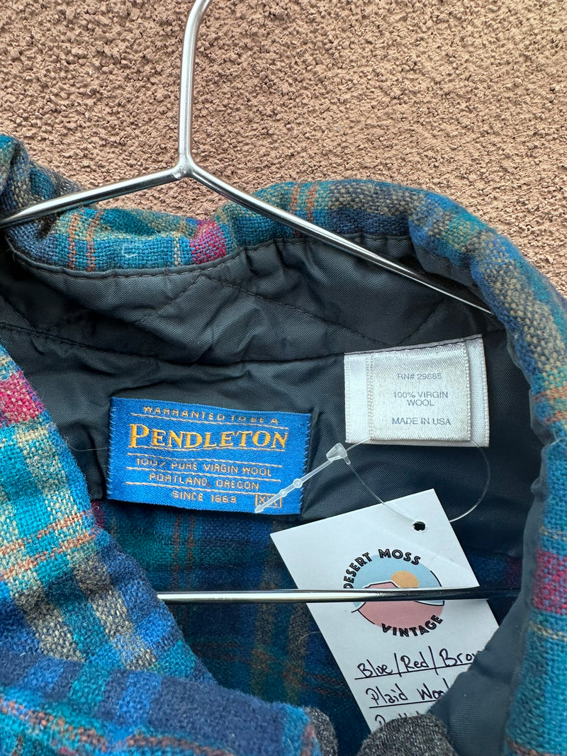 Blue/Red/Brown Plaid Wool Pendleton Shirt