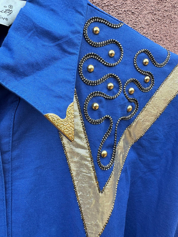 Blue & Gold Lilia Smitty Western Dress 5/6