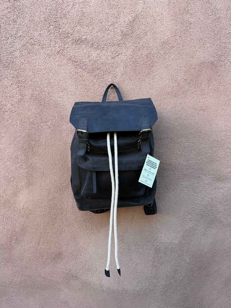 Black Bison Leather Backpack