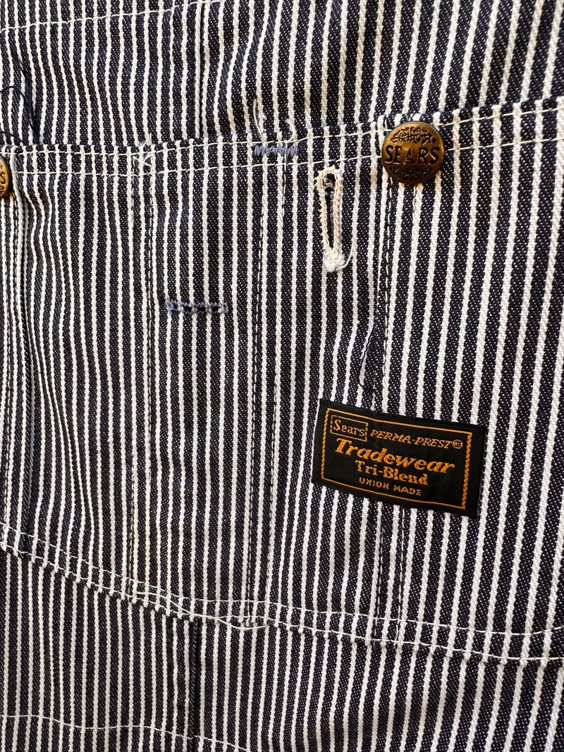 1960's Sears Tradewear Engineer Stripe Carpenter Bib Overalls