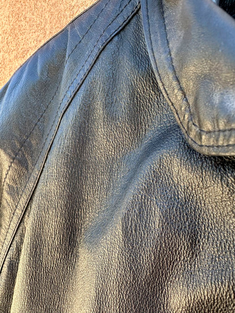 Wilson Leather 1990's Black Leather Bomber with Liner