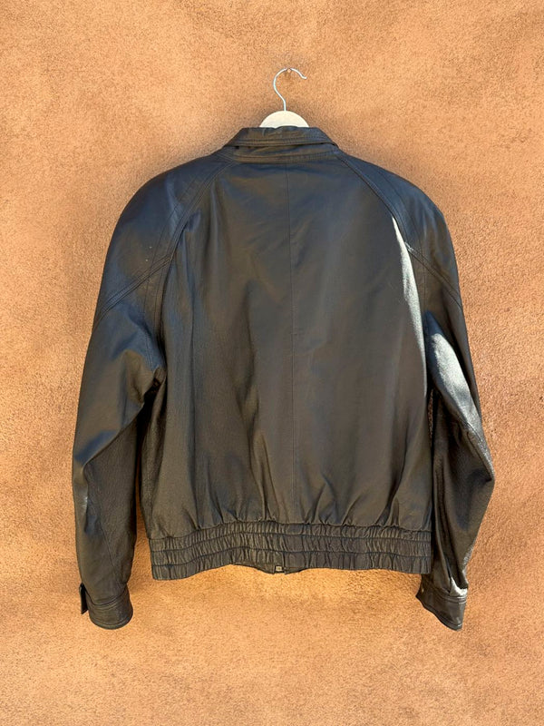 Wilson Leather 1990's Black Leather Bomber with Liner