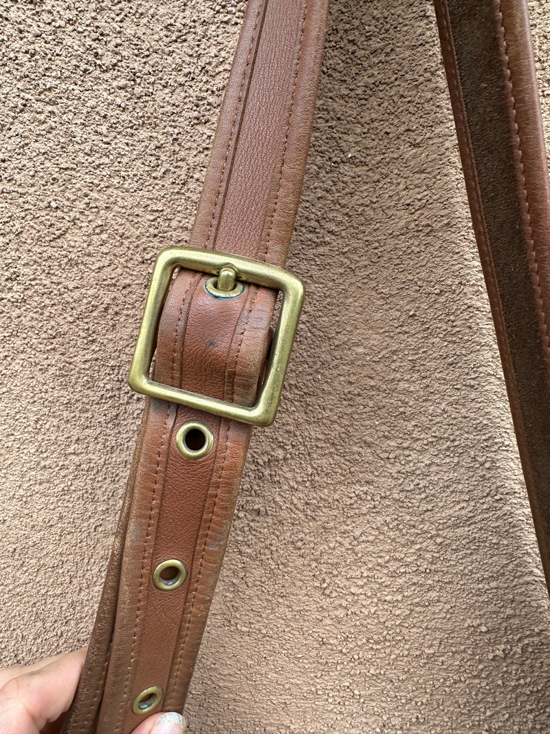 Brown Leather Coach Crossbody Saddle Bag