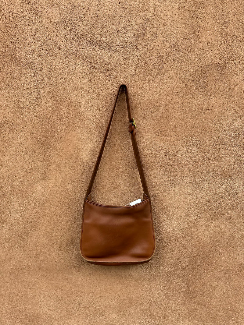 Brown Leather Coach Crossbody Saddle Bag