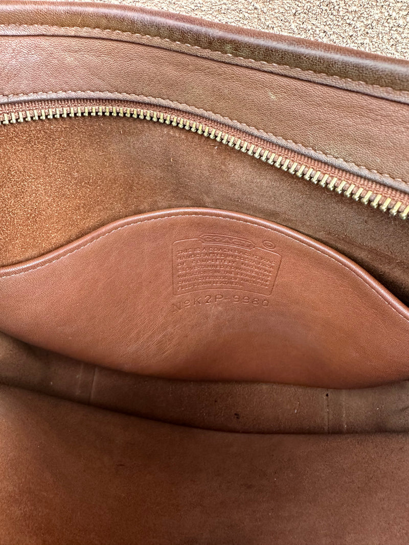 Brown Leather Coach Crossbody Saddle Bag