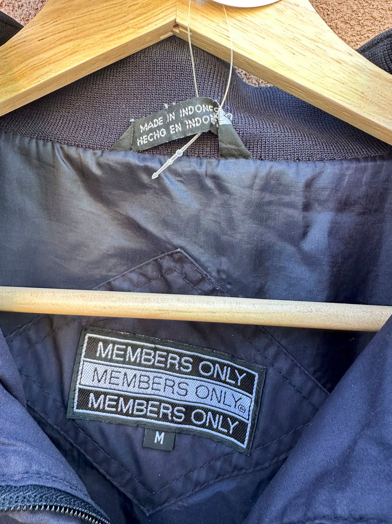 Navy Members Only Lightweight Cafe Racer Jacket