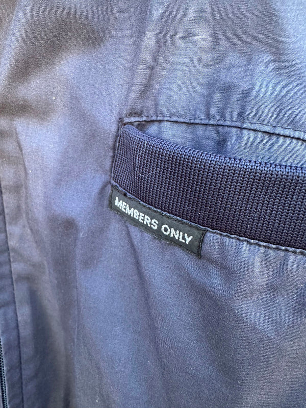 Navy Members Only Lightweight Cafe Racer Jacket