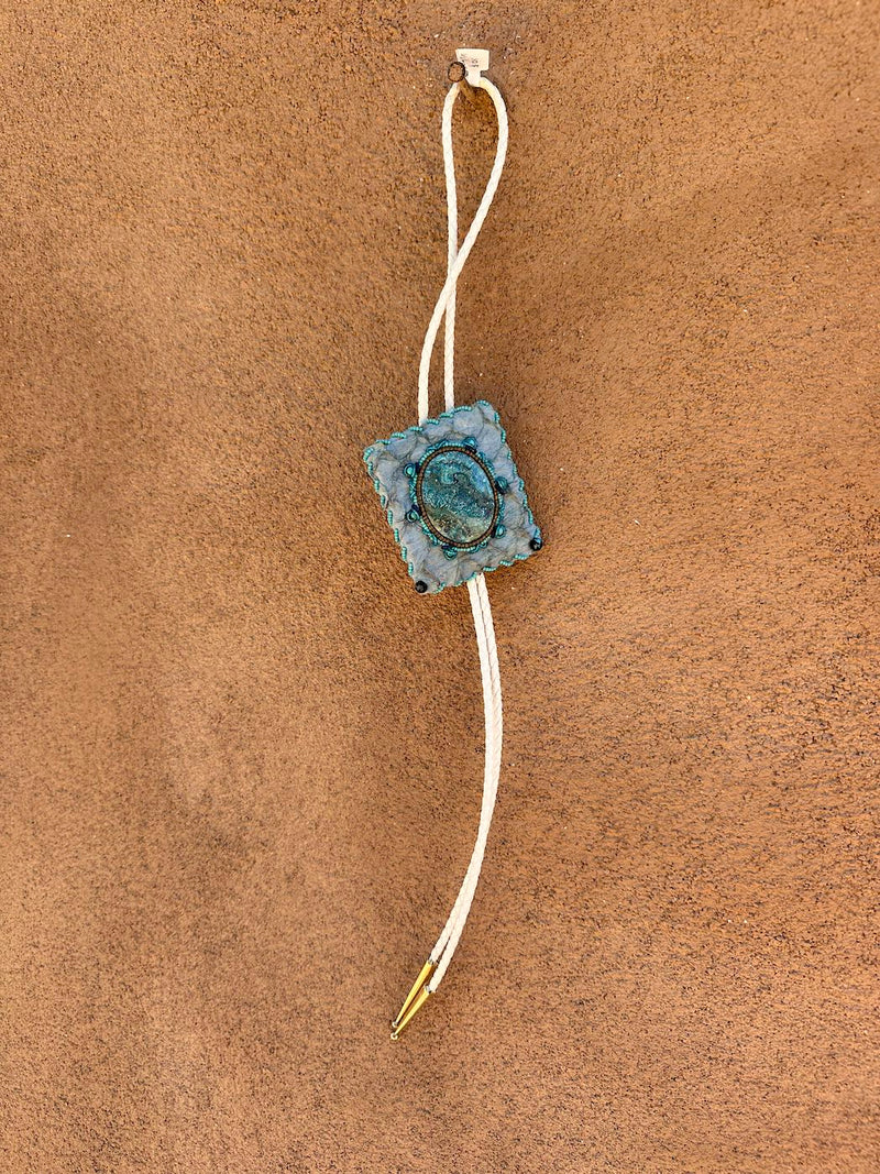 Kathleen Shelly Art Bolo Tie with Sterling Silver Tips