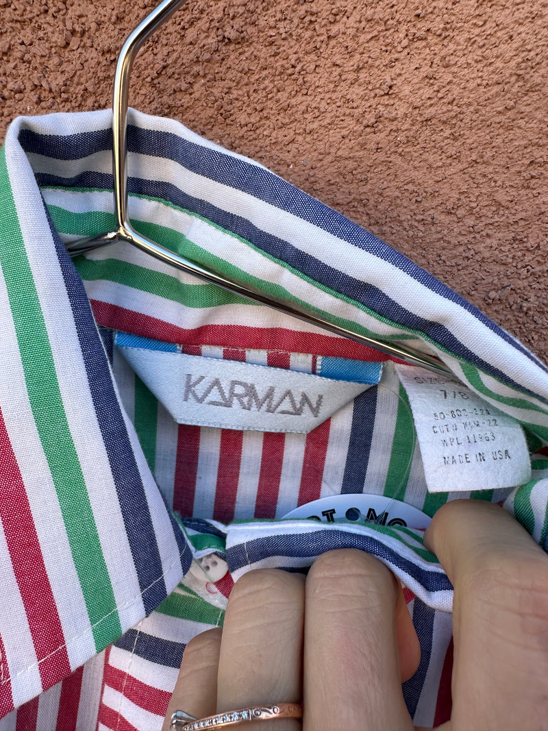 Striped Karman Western Blouse