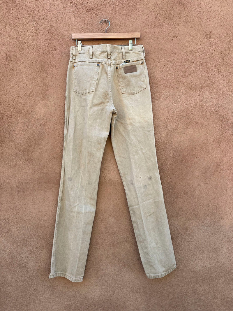 Tan Wrangler Jeans Cowboy Cut 33 x 36, as is - wear