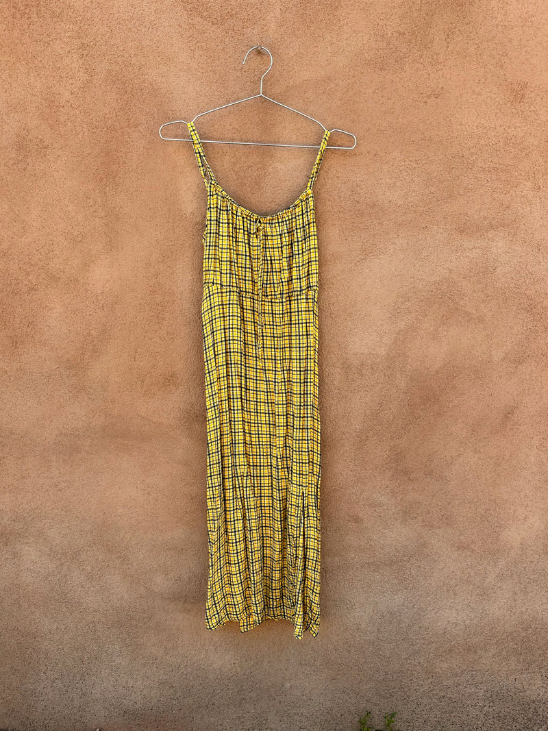 Black & Yellow Plaid Hollister Summer Dress – DESERT MOSS VINTAGE Black & Yellow Plaid Hollister Summer Dress – DESERT MOSS VINTAGE